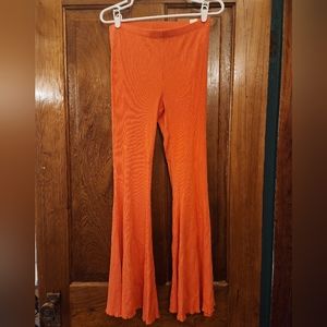 Aerie boho high-waisted flare pants in orange